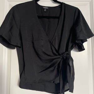 Black Express Wrap Blouse. XS.